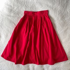 Idioms Vintage Circle Skirt Red 11 12 Fit Flare Poly Cotton 2 Pockets Pinup